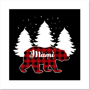 Buffalo Red Plaid Mami Bear Matching Family Christmas Posters and Art